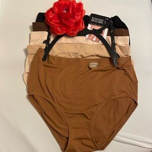 Attributes 5 Pack Plus Size Full Coverage Briefs - L